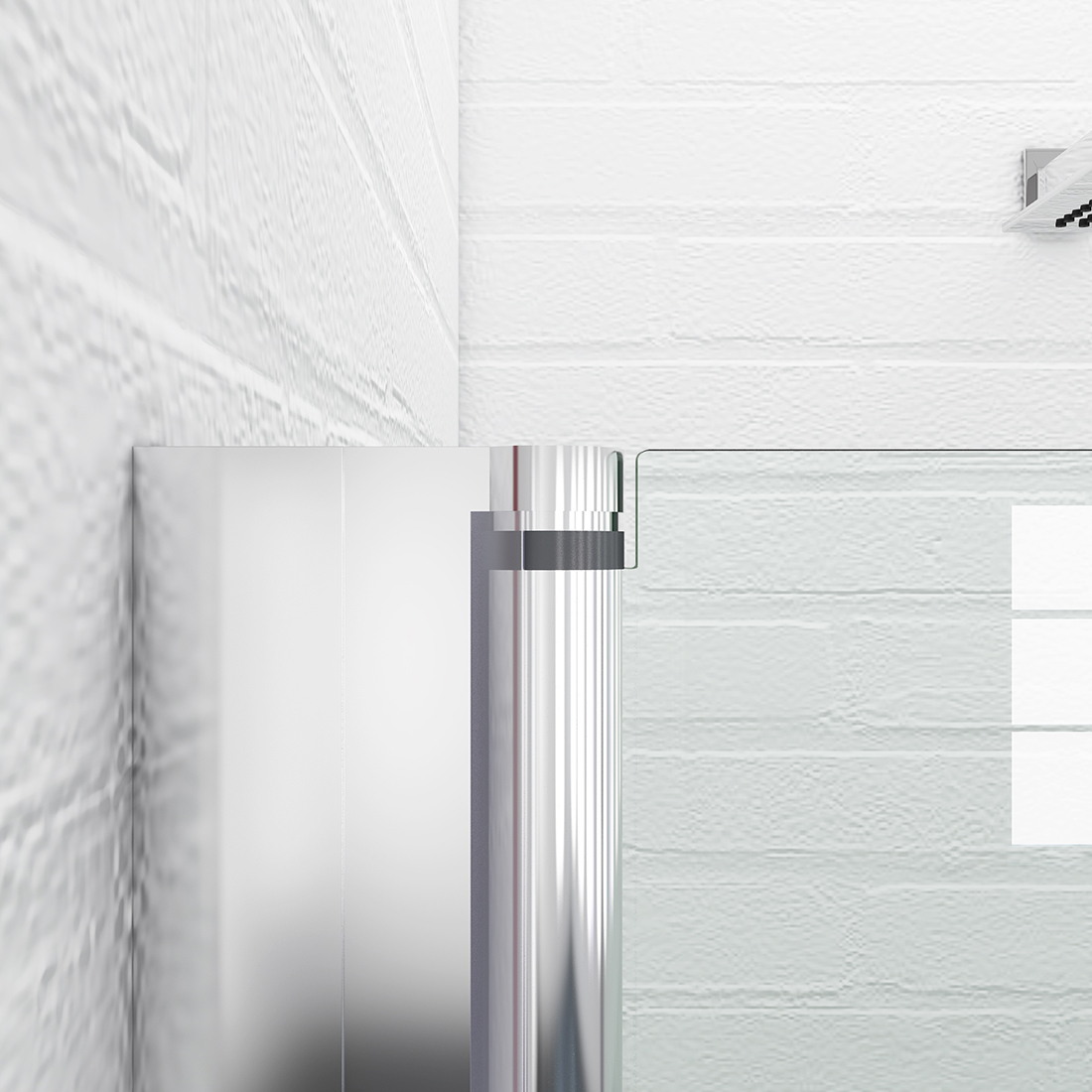 SUNNY SHOWER SemiFrameless BiFold Hinged Shower Door 36''W x 72''H